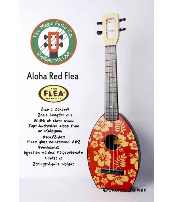 【台灣烏克麗麗 專門店】Flea 瘋狂跳蚤全面侵台! Aloha Red Flea ukulele 23吋 美國原廠製造 (附琴袋+調音器+教材)